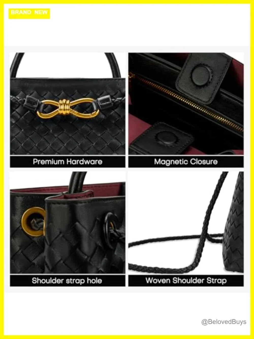 Woven Tote Bag for Women Leather Shoulder Handbag Designer Top Handle